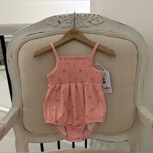 🩰 Baby 18 Mth Smocked Floral Bubble Onesie Swimsuit SPF 50 NWT by Oshkosh